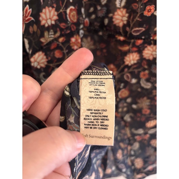 Soft Surroundings Sheer Floral Blouse Womens Medium Bell Sleeve Whimsigoth Top - Picture 6 of 6